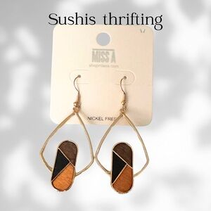 Geometric Wood Earrings